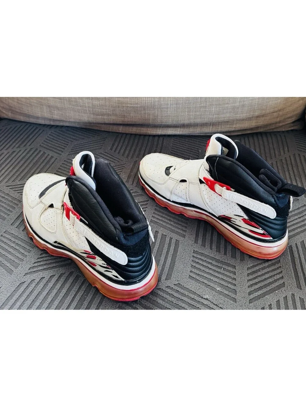 Air Jordan-vintage-Size 10.5-mid Top-Lace/Strap-Red,White,Black